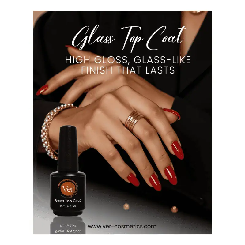VER Glass Top Coat no-wipe liquid glass shine bottle - nail supplies Lebanon