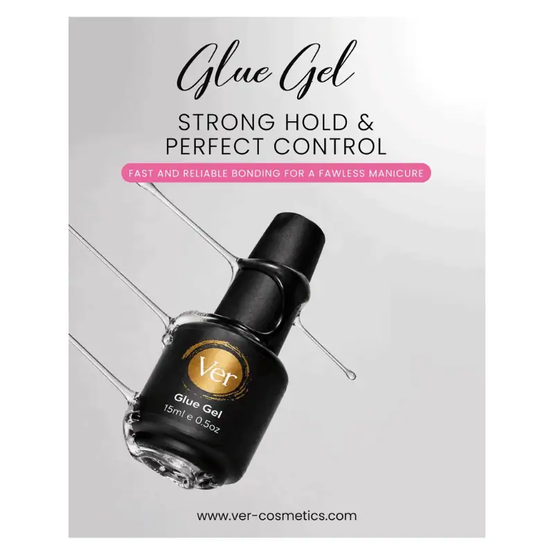 VER Glue Gel solid nail tip and charm adhesive jar - professional nail supplies Lebanon
